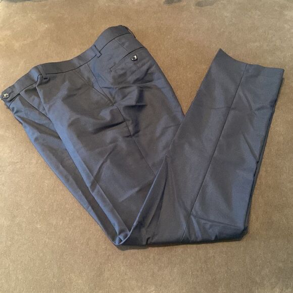 Men’s Blue Slim Fit 2 Piece Suit
OneButton Notched Lapel Jacket 34 Pants 31 NWT - Picture 12 of 14